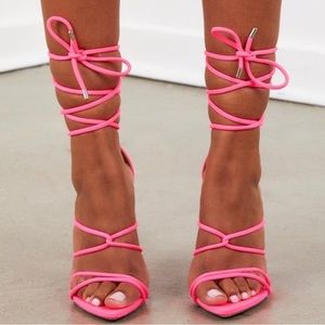 Hot Pink Strappy Heels
